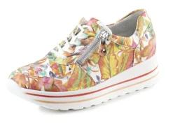WALDLÄUFER Schuhe|Damenschuhe>Waldläufer Sneaker aus beschichtetem, floral bedrucktem Textilmaterial WEISS-BUNT