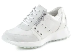 WALDLÄUFER Schuhe|Damenschuhe>Waldläufer Sneaker mit Nietenbesatz WEISS-EISGRAU