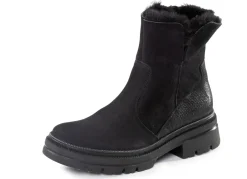 WALDLÄUFER Schuhe|Damenschuhe>Waldläufer Stiefelette aus Rind-Nubukleder SCHWARZ