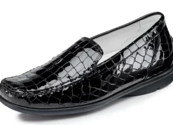 WALDLÄUFER Schuhe|Damenschuhe>Waldläufer, stilvolle Damen-Slipper, Weite H, mit herausnehmbarem Fußbett SCHWARZ