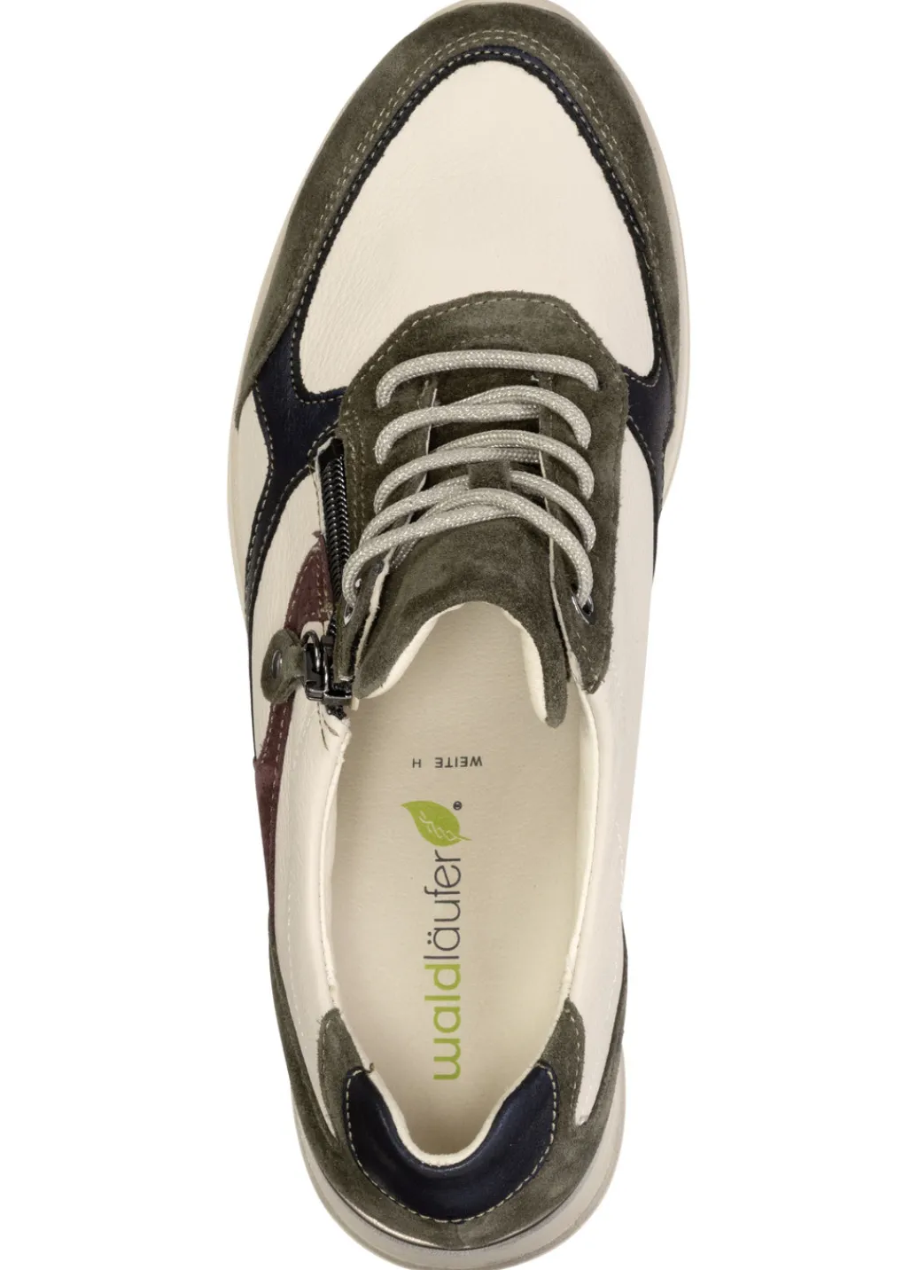 WALDLÄUFER Schuhe|Damenschuhe>Waldläufer, trendige Damen-Sneaker, Weite H, mit herausnehmbarem Fußbett BEIGE-BUNT