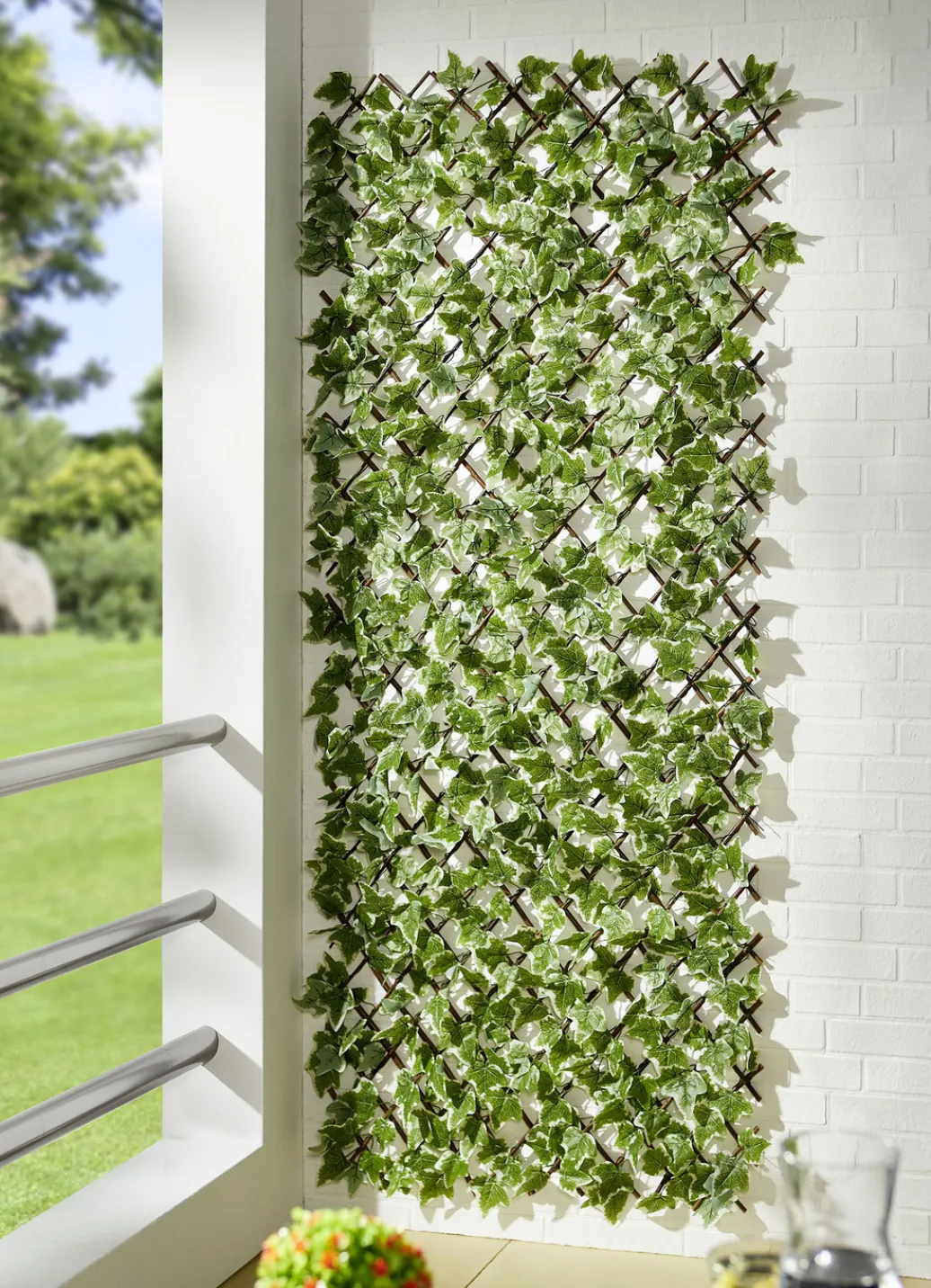 Gartendekoration>Wandgitter aus Blätter und Blüten