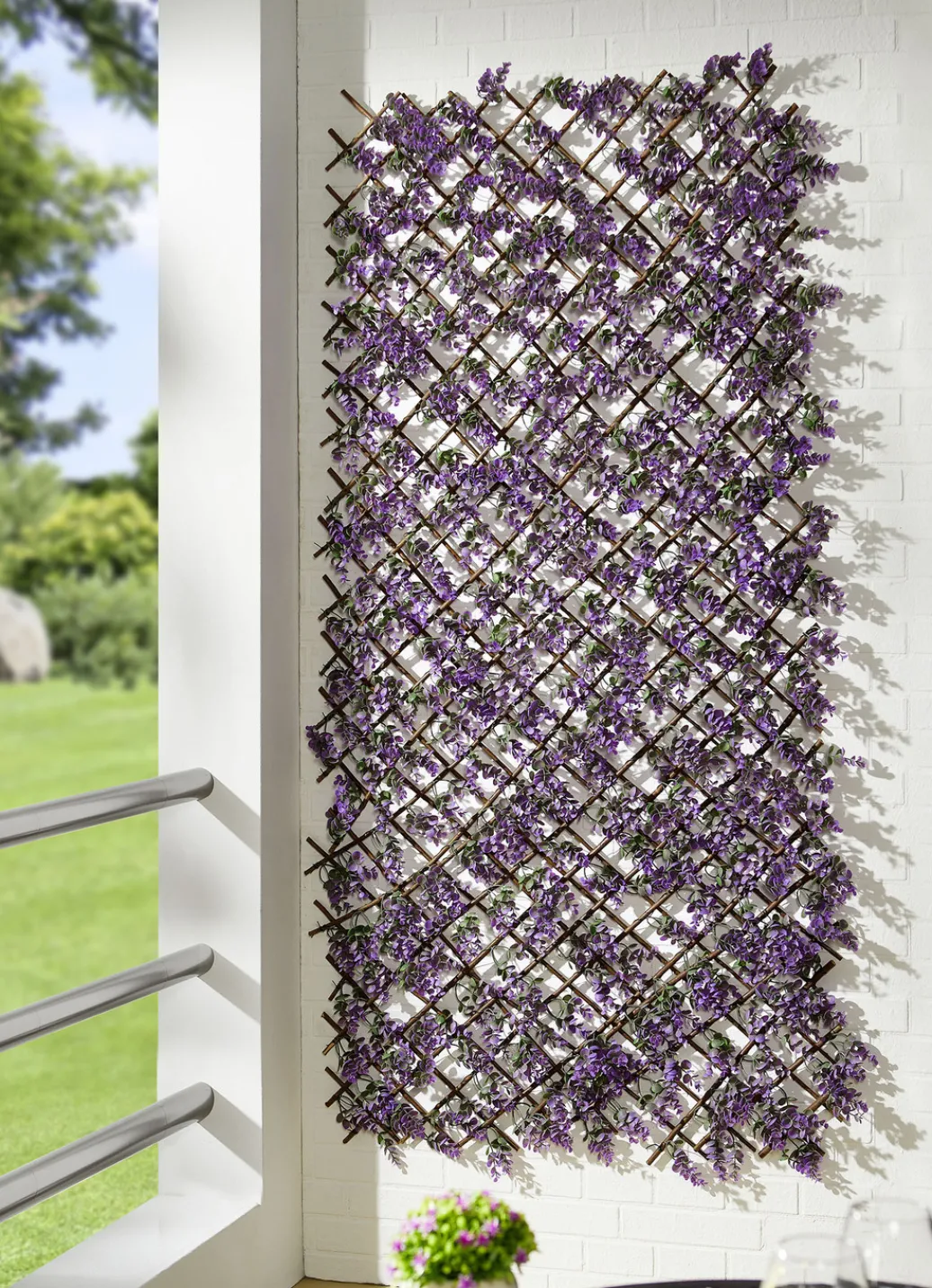 Gartendekoration>Wandgitter aus Blätter und Blüten