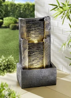 Gartendekoration|Dekoration>Wasserwand Fendi mit LED-Beleuchtung GRAU