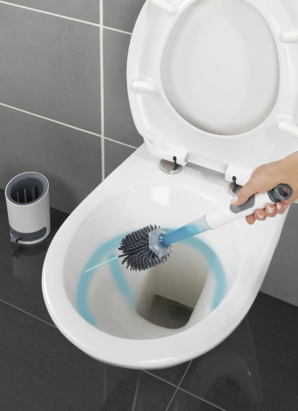 Alltagshilfen>WC-Garnitur 2in1 WEISS-GRAU