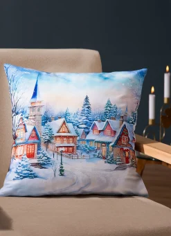 Weihnachtliche Dekorationen|Heimtextilien>Weihnachtlicher Kissenbezug in Samtoptik BUNT