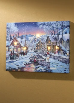 Weihnachtliche Dekorationen>Weihnachtliches LED-Bild WEISS-BLAU