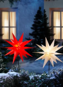 Außendekorationen>Weihnachtsstern mit Erdspieß