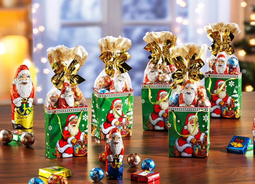 Weihnachtsleckereien|Weihnachtliche Geschenkideen>Weihnachtstütchen, 5er-Set, mit süßer Füllung BUNT