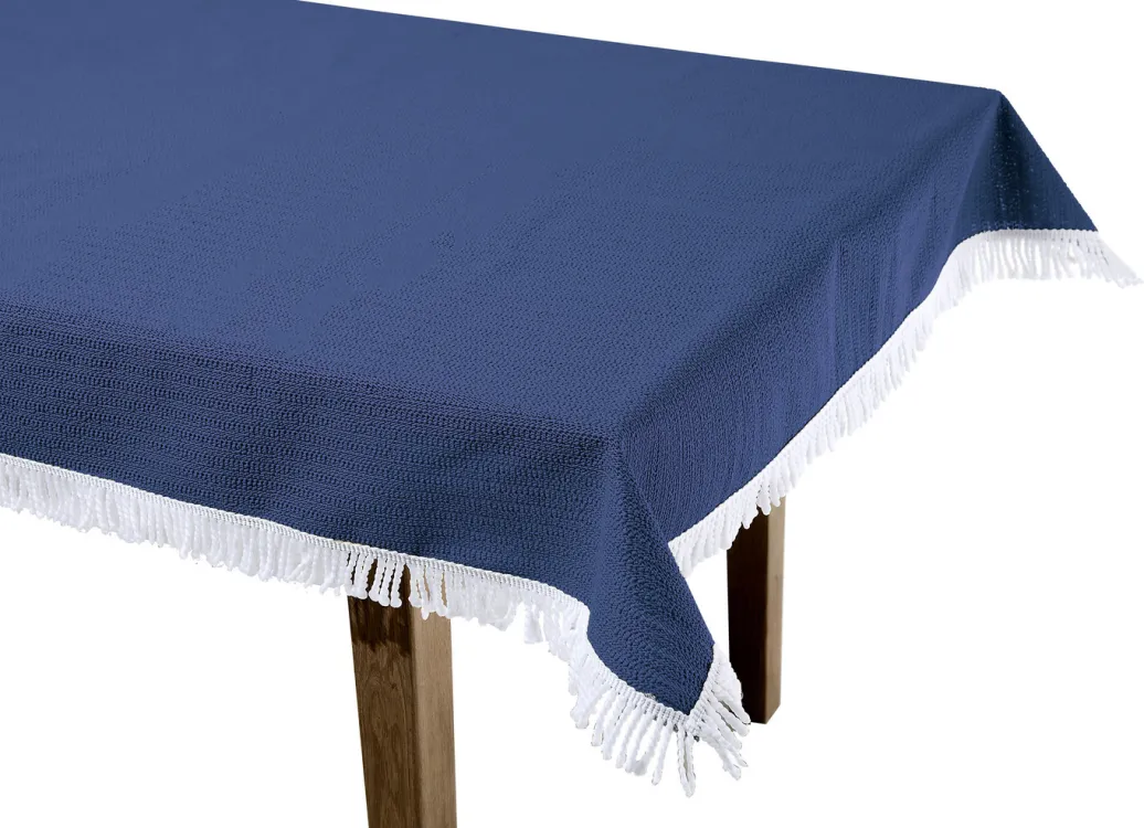 Gartentischdecken|Heimtextilien>Wind- und wetterfeste Gartentischdecke mit Fransenabschluss