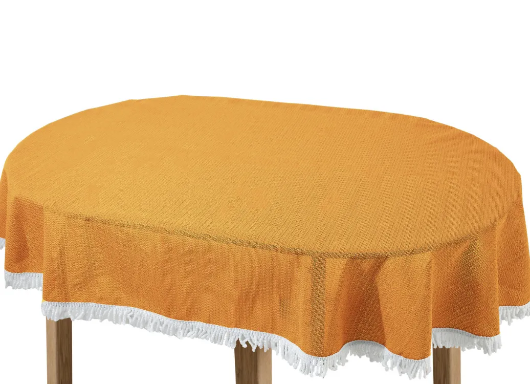 Gartentischdecken|Heimtextilien>Wind- und wetterfeste Gartentischdecke mit Fransenabschluss