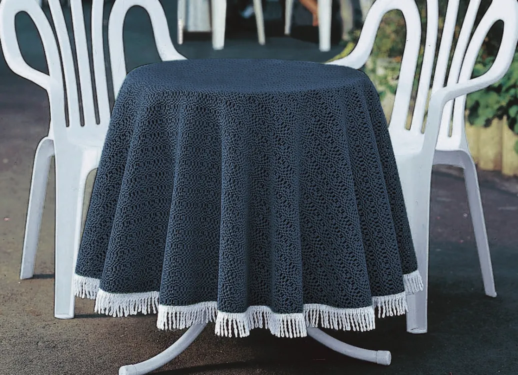 Gartentischdecken|Heimtextilien>Wind- und wetterfeste Gartentischdecke mit Fransenabschluss