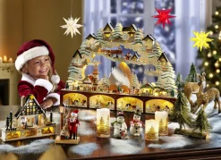 Weihnachtliche Dekorationen>XXL-Schwibbogen NATUR-BRAUN