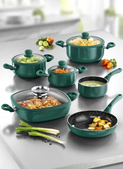 Töpfe & Pfannen>XXL-Topf-Set, 10-teilig, mit Antihaft-Keramikbeschichtung