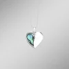 Damen-Edelsteinschmuck>Zauberhafter Herzanhänger aus Silber mit echtem Abalone-Perlmutt