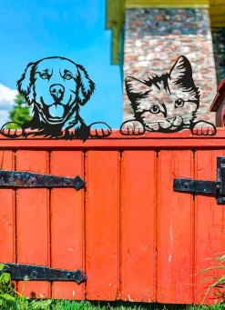 Gartendekoration>Zaunfigur aus Spezialstahl SCHWARZ