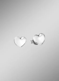 Damen-Silberschmuck>Zeitlos elegante Herz-Ohrstecker aus Silber 925/- fein