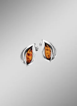 Damen-Edelsteinschmuck>Zeitlos elegante Ohrstecker mit echt Bernstein