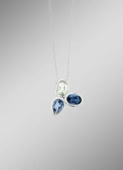 Damen-Edelsteinschmuck>Zeitlose Eleganz Anhänger mit Blautopasen und echt grünem Amethyst