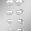 Damen-Silberschmuck>Zeitloses Ohrstecker-Set in Silber, 4 Paar