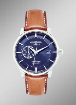 ZEPPELIN Herrenuhren>-Automatik-Herrenuhr mit Edelstahlgehäuse und Lederband