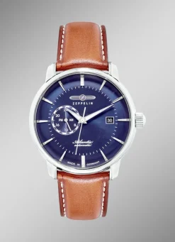 ZEPPELIN Herrenuhren>-Automatik-Herrenuhr mit Edelstahlgehäuse und Lederband