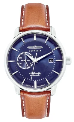 ZEPPELIN Herrenuhren></noscript>-Automatik-Herrenuhr mit Edelstahlgehäuse und Lederband
