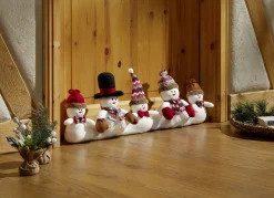 Weihnachtliche Dekorationen|Weihnachtliche Geschenkideen>Zugluftrolle mit 5 lustigen Schneemännern BUNT