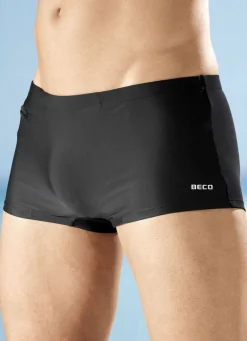 Bade- & Strandmode|Bademode>Zweierpack Badehosen in Kastenform mit Reißverschlusstasche 1X MARINE, 1X SCHWARZ