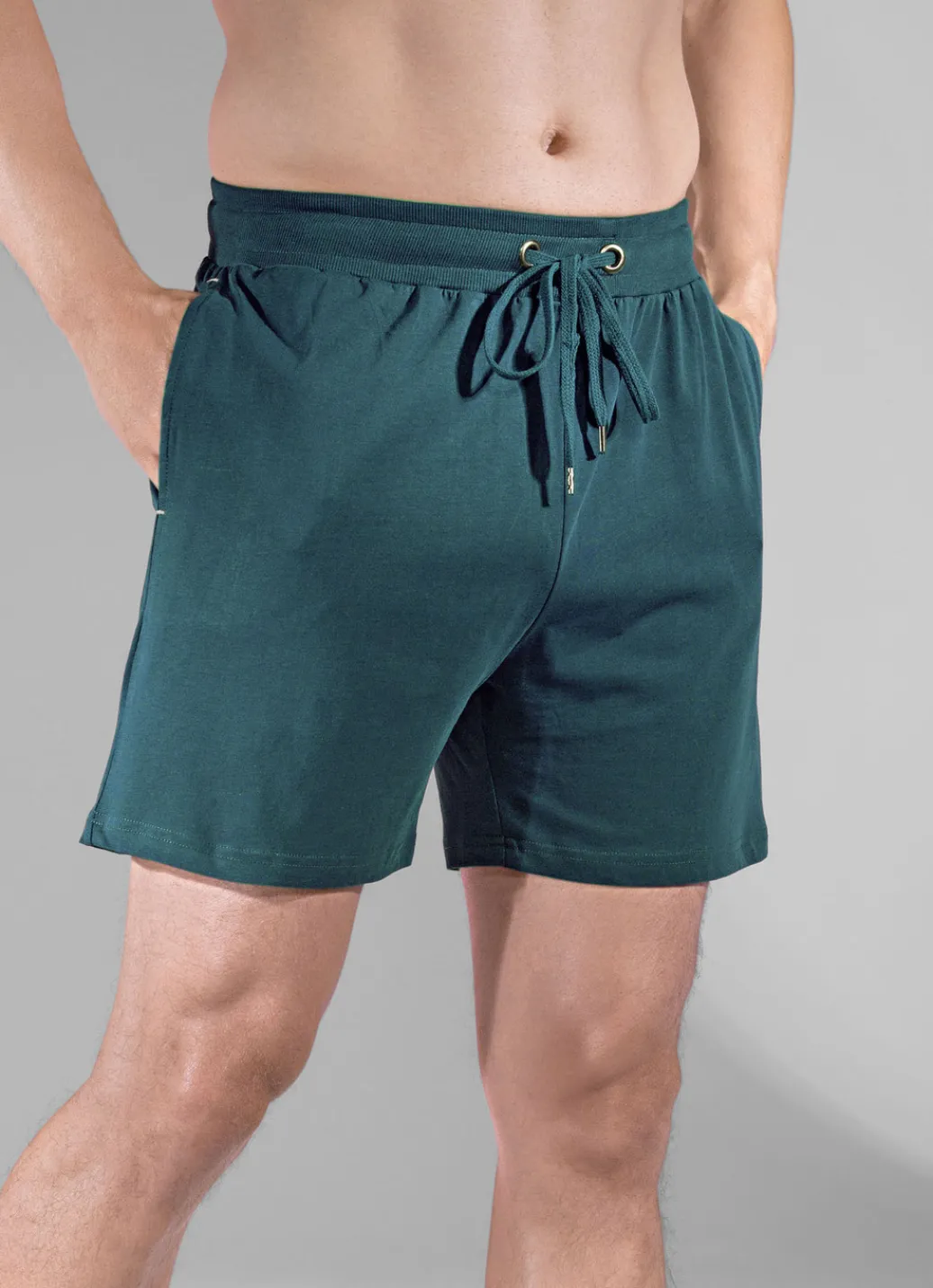 Herrenwäsche|Nachtwäsche>Zweierpack Schlaf- und Freizeithosen kurz mit Durchzugsband