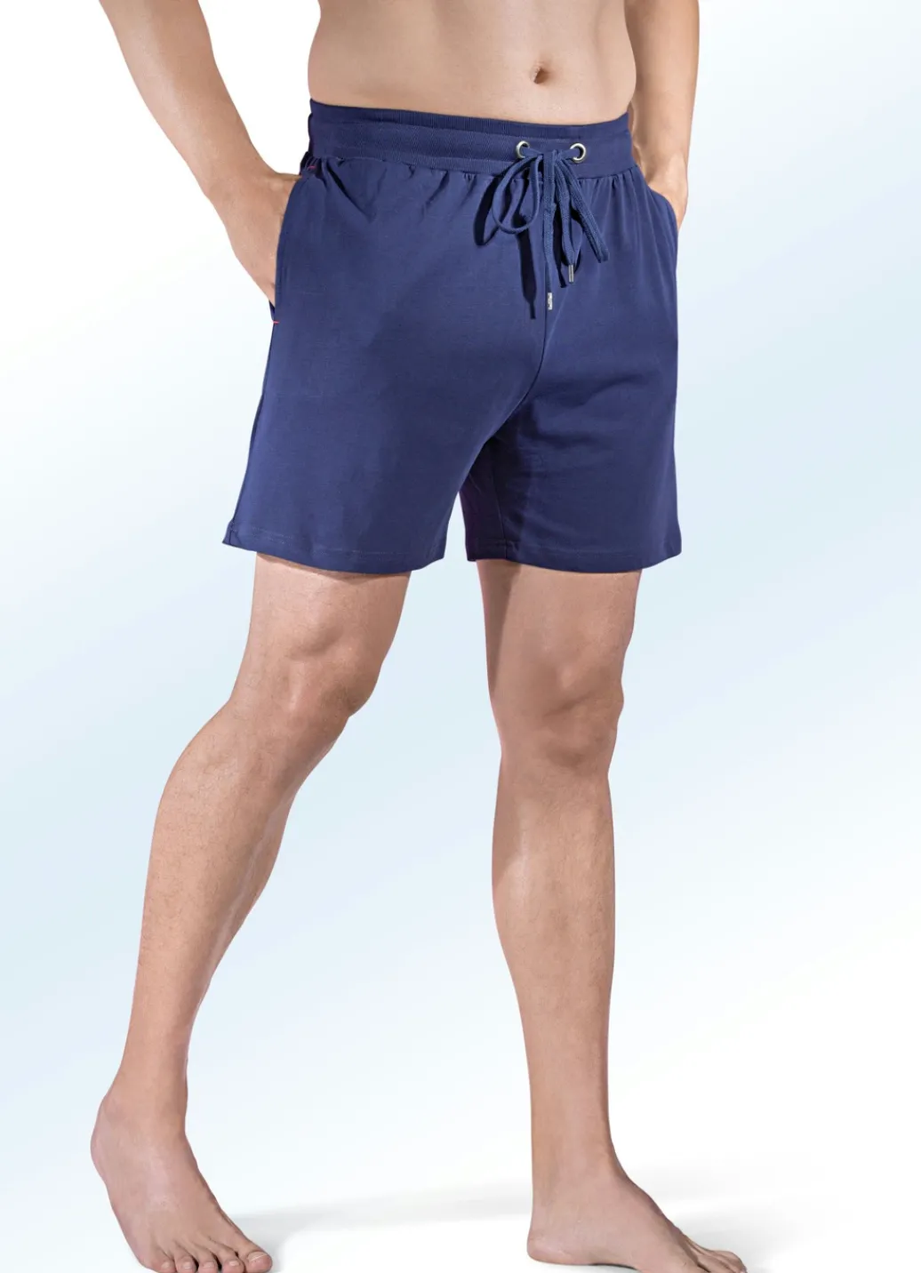 Herrenwäsche|Nachtwäsche>Zweierpack Schlaf- und Freizeithosen kurz mit Durchzugsband