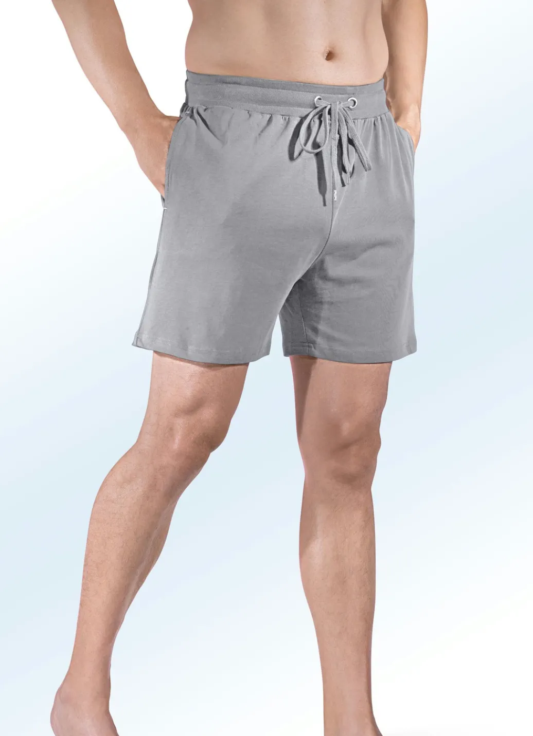 Herrenwäsche|Nachtwäsche>Zweierpack Schlaf- und Freizeithosen kurz mit Durchzugsband