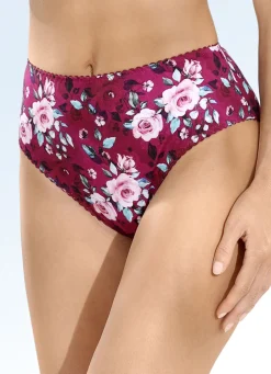 KUDRESHOV Damenwäsche|Wäsche>Zweierpack Slips mit farbharmonischem Floraldessin BURGUND